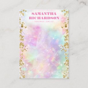 Rainbow Holographic Iridescent Jewellery Display Business Card