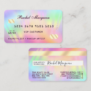 Rainbow Holographic Iridescent Unicorn Credit Business Card
