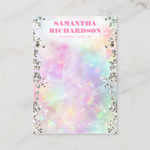 Rainbow Holographic Jewellery Silver Display Business Card