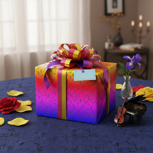 Rainbow hombre' and Black Musical Wrapping Paper