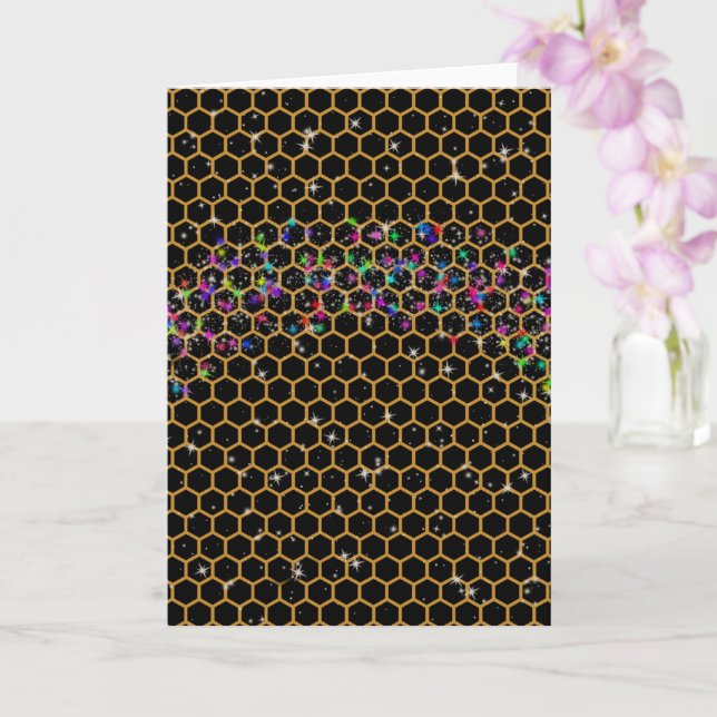 Rainbow Honeycomb  Card (Orchid)