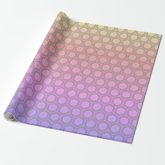 Rainbow Honeycomb Wrapping Paper (Unrolled)
