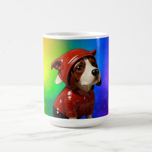 Rainbow Hoodie Puppy  Coffee Mug