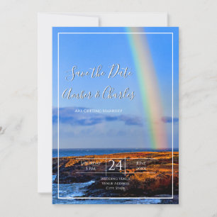 Rainbow, Hope & Happiness, Wedding Save the Date Invitation