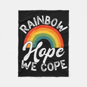 Rainbow Hope We Cope Mental Health Support Fleece Blanket