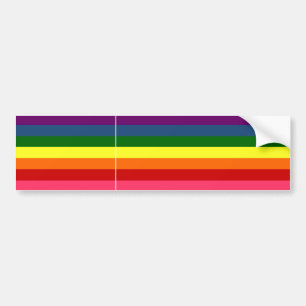 Rainbow Horizontal Stripes Bumper Sticker