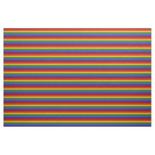 Rainbow Horizontal Stripes Pattern Fabric