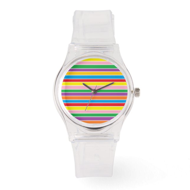Rainbow Horizontal Stripes Watch (Front)