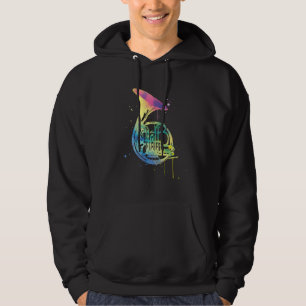 Rainbow Horn Design for French Horn Players Hoodie