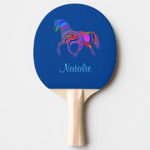 Rainbow horse - add name ping pong paddle