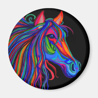 rainbow horse head magnet