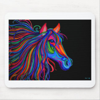 rainbow horse head mouse pad