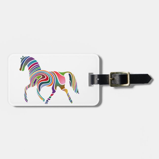 Rainbow Horse Luggage Tag (Front Horizontal)