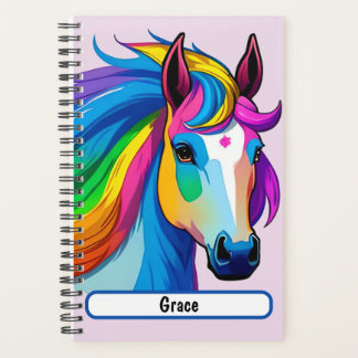 Rainbow Horse Planner With Customisable Nametag