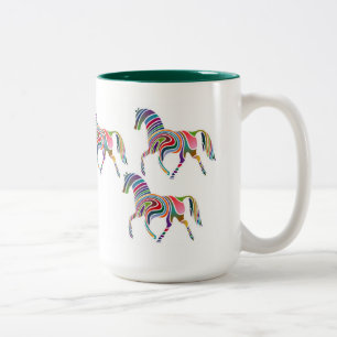 Rainbow horse Two-Tone coffee mug