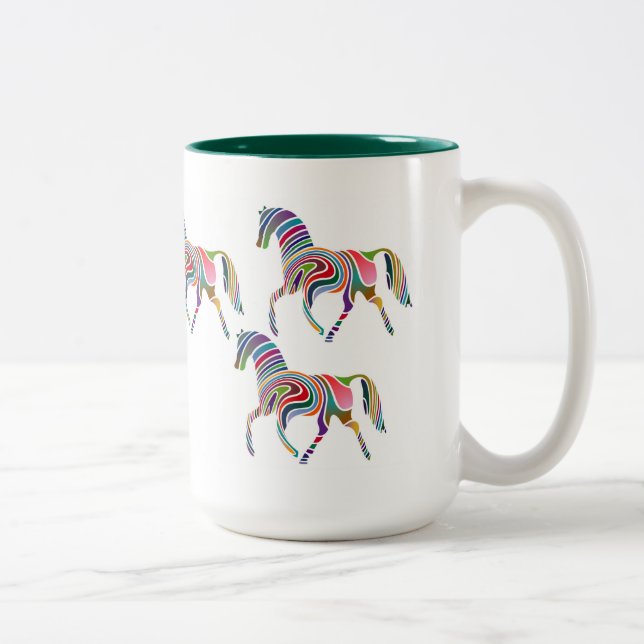 Rainbow horse Two-Tone coffee mug (Right)