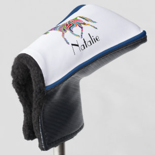 Rainbow horse  - your name golf head cover