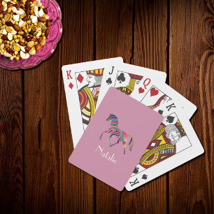 Rainbow horse - your name playing cards