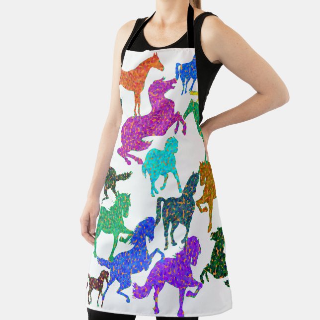 Rainbow Horses - "Dotty about Horses!" Apron (Insitu)