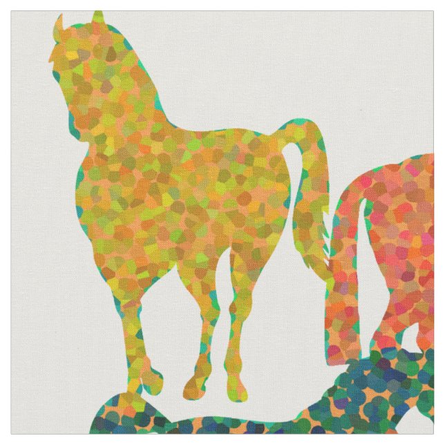 Rainbow Horses - "Dotty about Horses!" Fabric (Close Up)