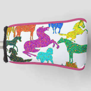 Rainbow Horses - "Dotty about Horses!" Golf Head Cover
