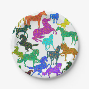 Rainbow Horses - "Dotty about Horses!" Paper Plate