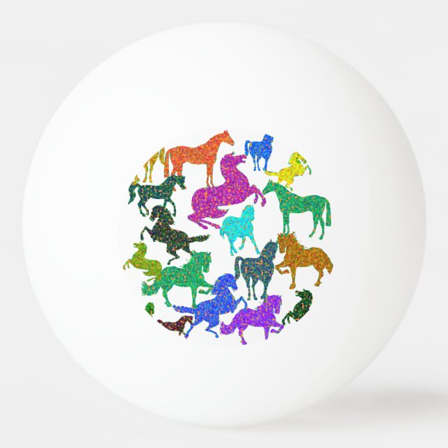Rainbow Horses - "Dotty about Horses!" Ping Pong Ball (Front)