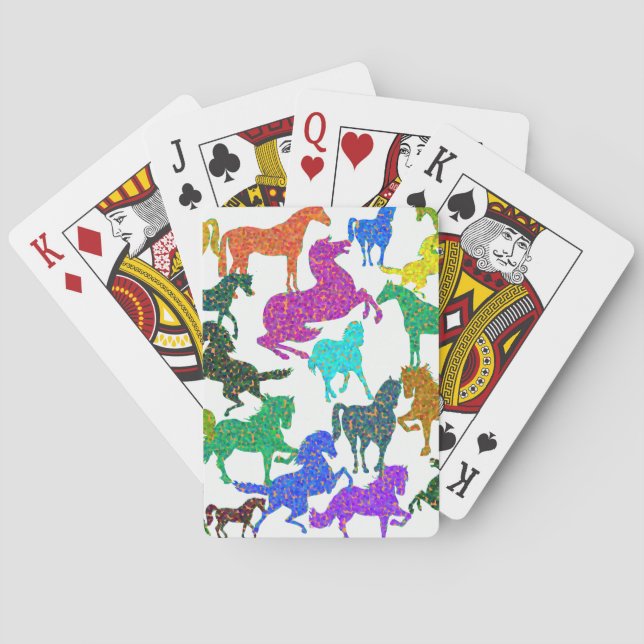 Rainbow Horses - "Dotty about Horses!" Playing Cards (Back)