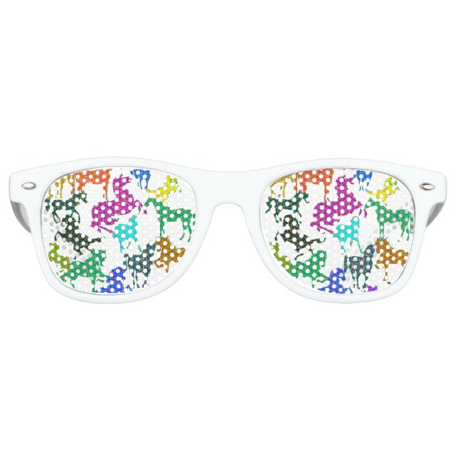 Rainbow Horses - "Dotty about Horses!" Retro Sunglasses (Front)