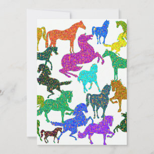 Rainbow Horses - "Dotty about Horses!" Thank You Card
