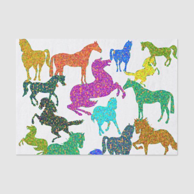 Rainbow Horses - "Dotty about Horses!" Tissue Paper (Front)