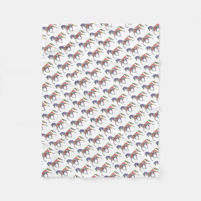 Rainbow Horses  For girls Fleece Blanket (Front)