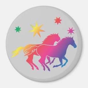 Rainbow Horses Magnet