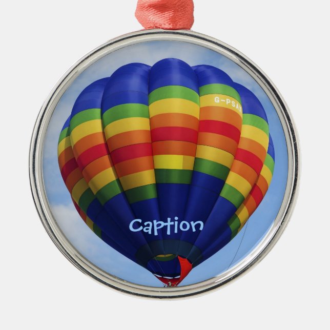 Rainbow Hot Air Ballooning Metal Tree Decoration (Front)