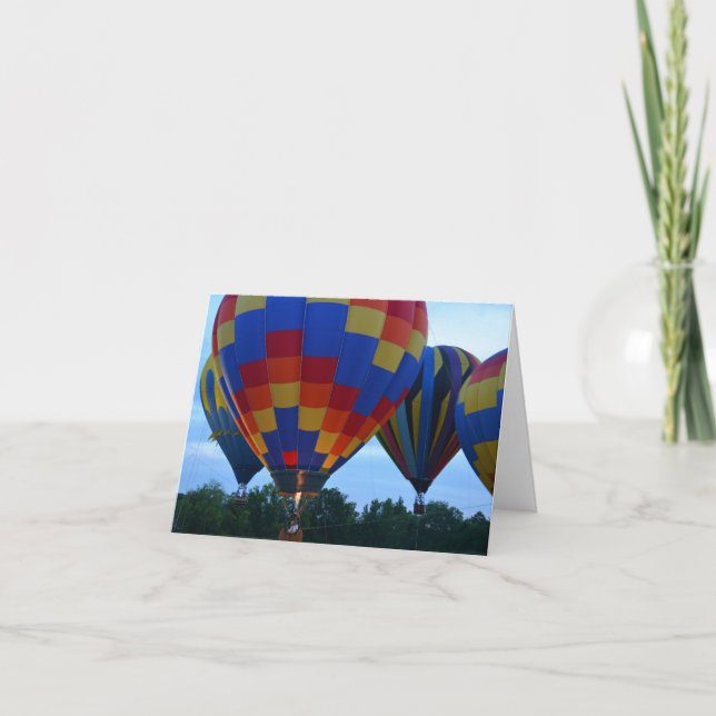 Rainbow Hot Air Balloons Card (Front)