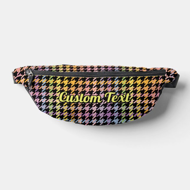 Rainbow Houndstooth Pattern Bum Bags (Lay Down)