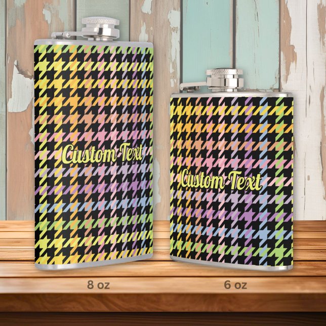 Rainbow Houndstooth Pattern Hip Flask (Creator Uploaded)