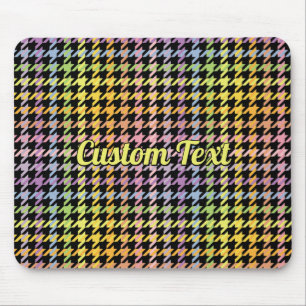 Rainbow Houndstooth Pattern Mouse Pad