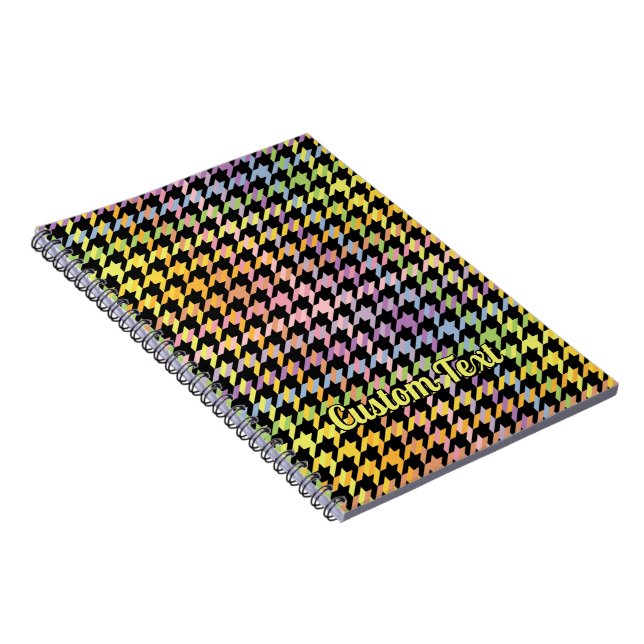 Rainbow Houndstooth Pattern Notebook (Right Side)
