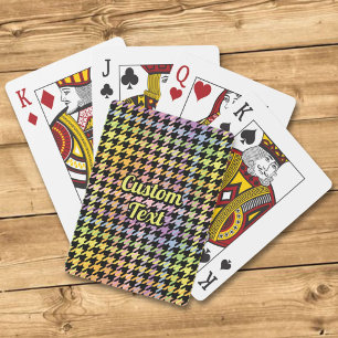 Rainbow Houndstooth Pattern Playing Cards