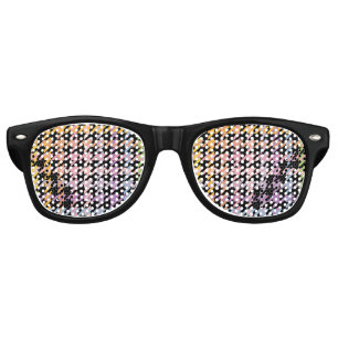 Rainbow Houndstooth Pattern Retro Sunglasses