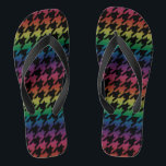 Rainbow houndstooth thongs<br><div class="desc">This stylish houndstooth featuring black and rainbow is a must have. Change the size of the houndstooth by customising to create your signature look. Add a monogram too! Look for coordinating accessories. These are perfect for weddings as a change to comfortable footwear during the reception.</div>