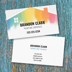 Rainbow House Silhouette Painting Services Business Card