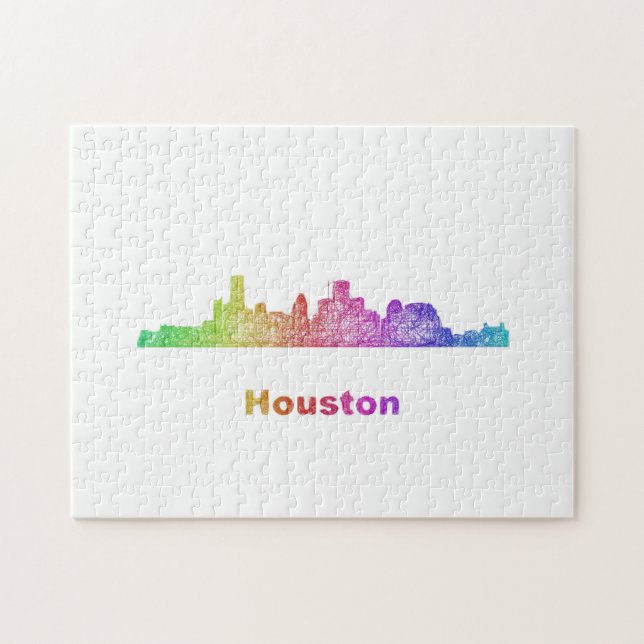 Rainbow Houston skyline Jigsaw Puzzle (Horizontal)