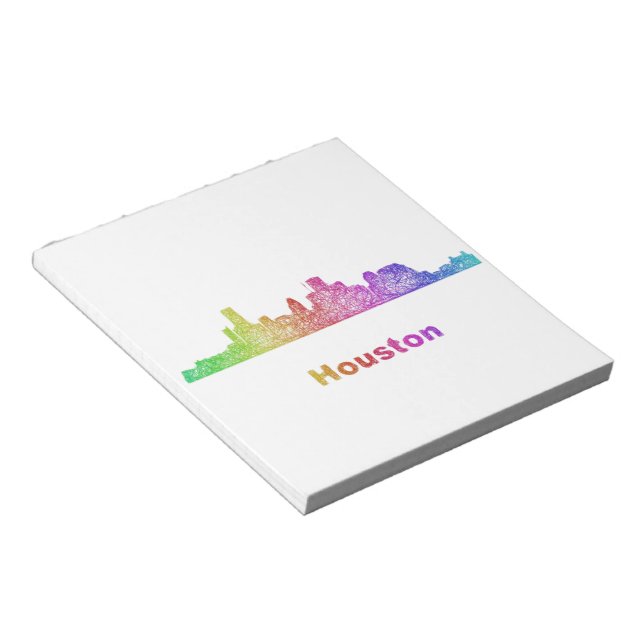 Rainbow Houston skyline Notepad (Angled)
