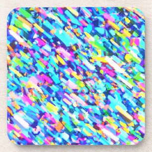 Rainbow-hued Abstract Art Coaster