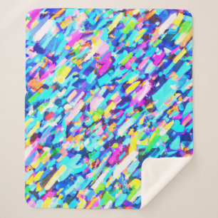 Rainbow-hued Abstract Art Sherpa Blanket