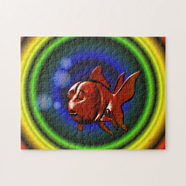 Rainbow Hues Abstract Goldfish  Jigsaw Puzzle (Horizontal)