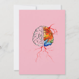 Rainbow human brain thank you card