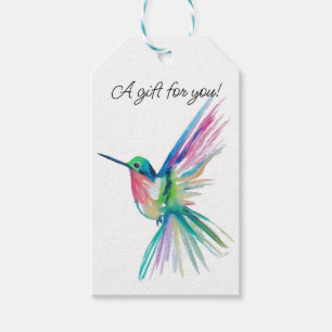Rainbow Hummingbird Gift Tag